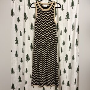 Old Navy Knit Black & Tan Knit Dress Women’s Size Large